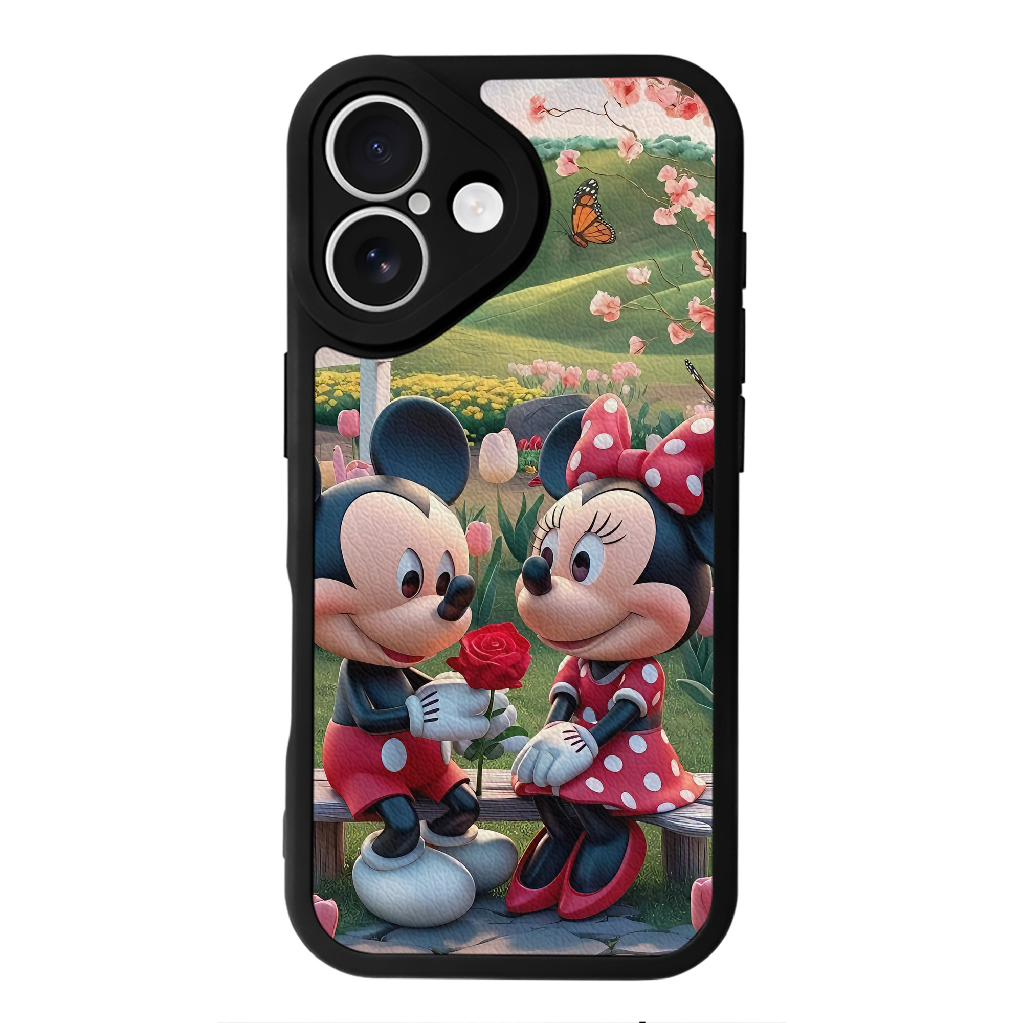（画像用） ミッキーマウス Mickey Mouse 【iPhone 16シリーズ対応】シリコンスマホケース（レザー調） 材質：シリコン
